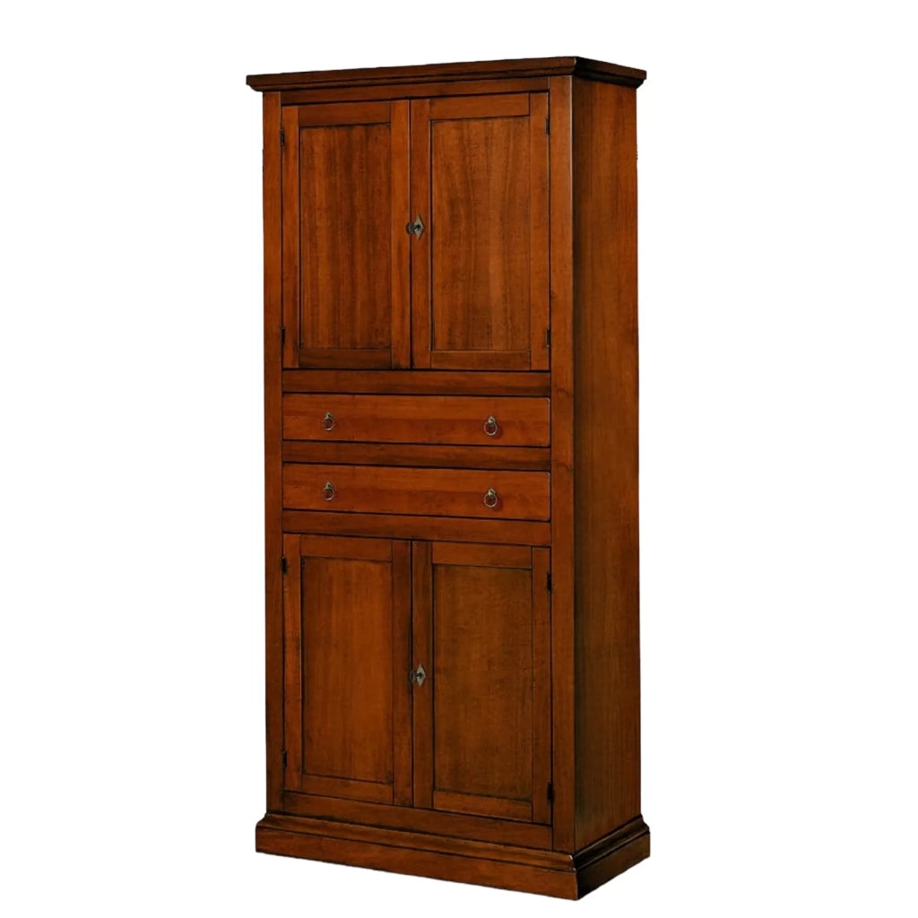 Armadio dispensa 4 porte arte povera in legno tinta noce 80x40x170 (394) - Mobili 2G