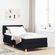 Letto a molle con materasso Nero 90 x 190 cm Tessuto 3340124