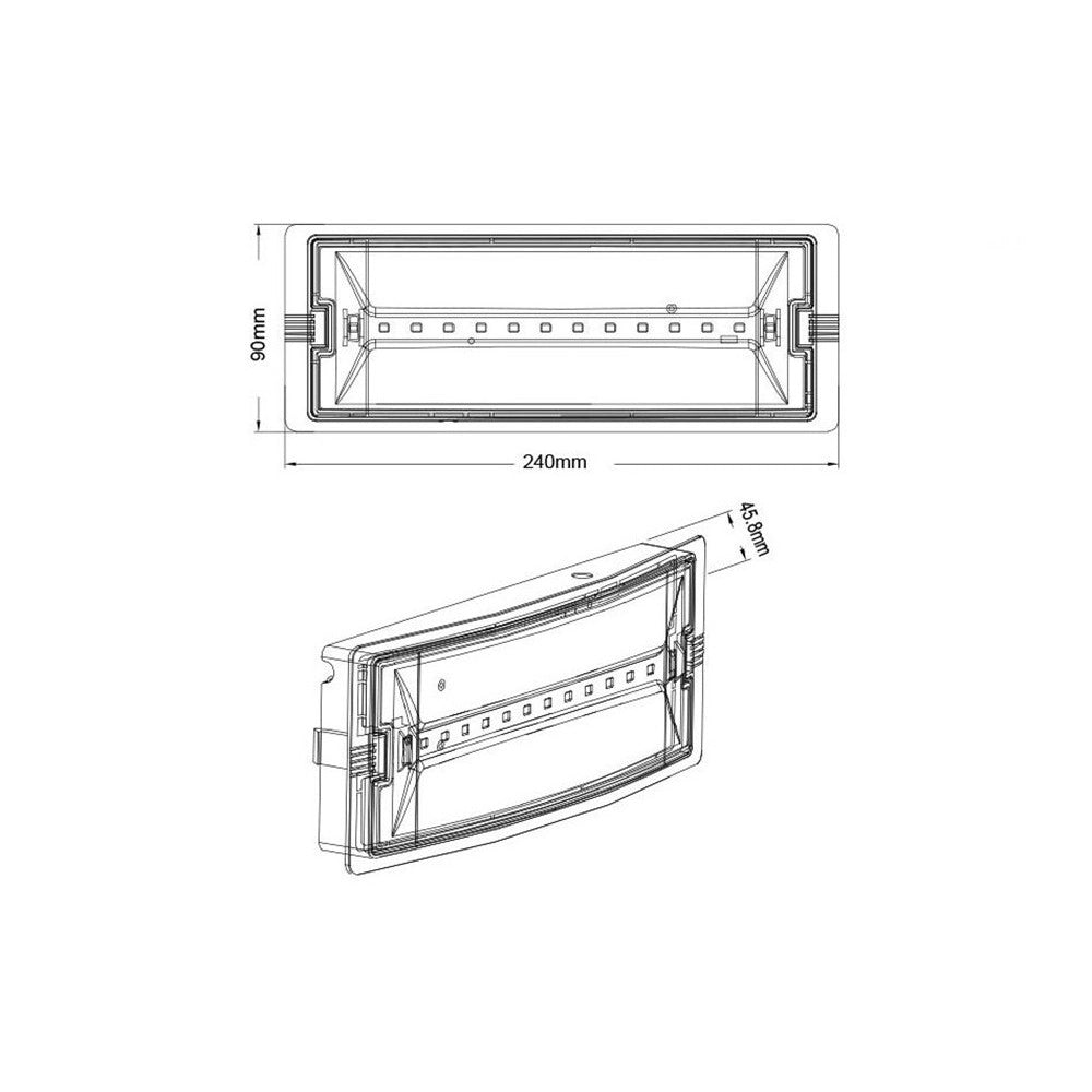 Trade Shop - Lampada Led Di Emergenza Da Esterno Interno Anti Blackout 1.5w Ip65 Luce 6500k Lt-49312 -