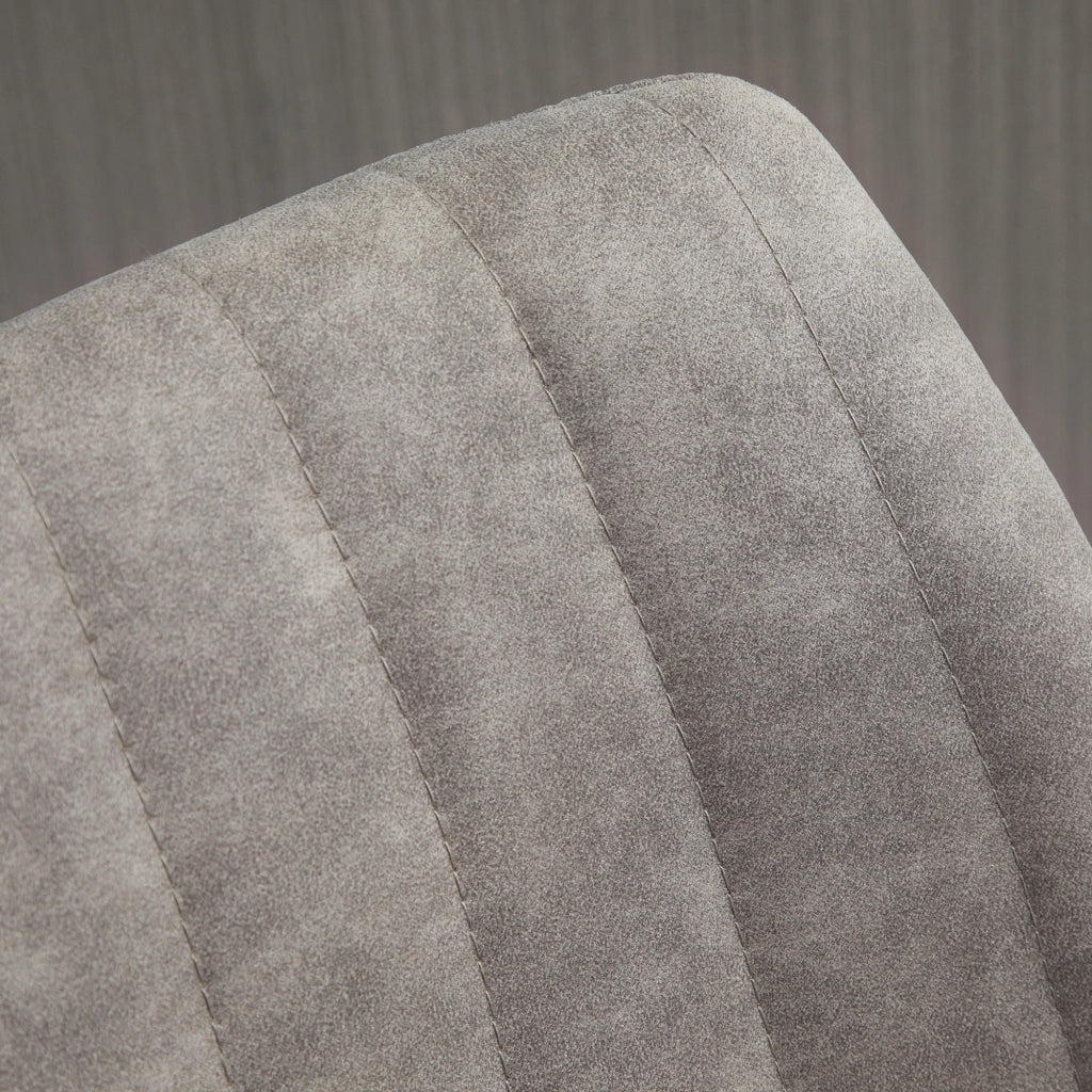 EasyComfort Sgabelli Alti da Bar con Schienale e Poggiapiedi, Set 2 Base Rotonda in Metallo e Altezza Regolabile, in Microfibra, Grigio