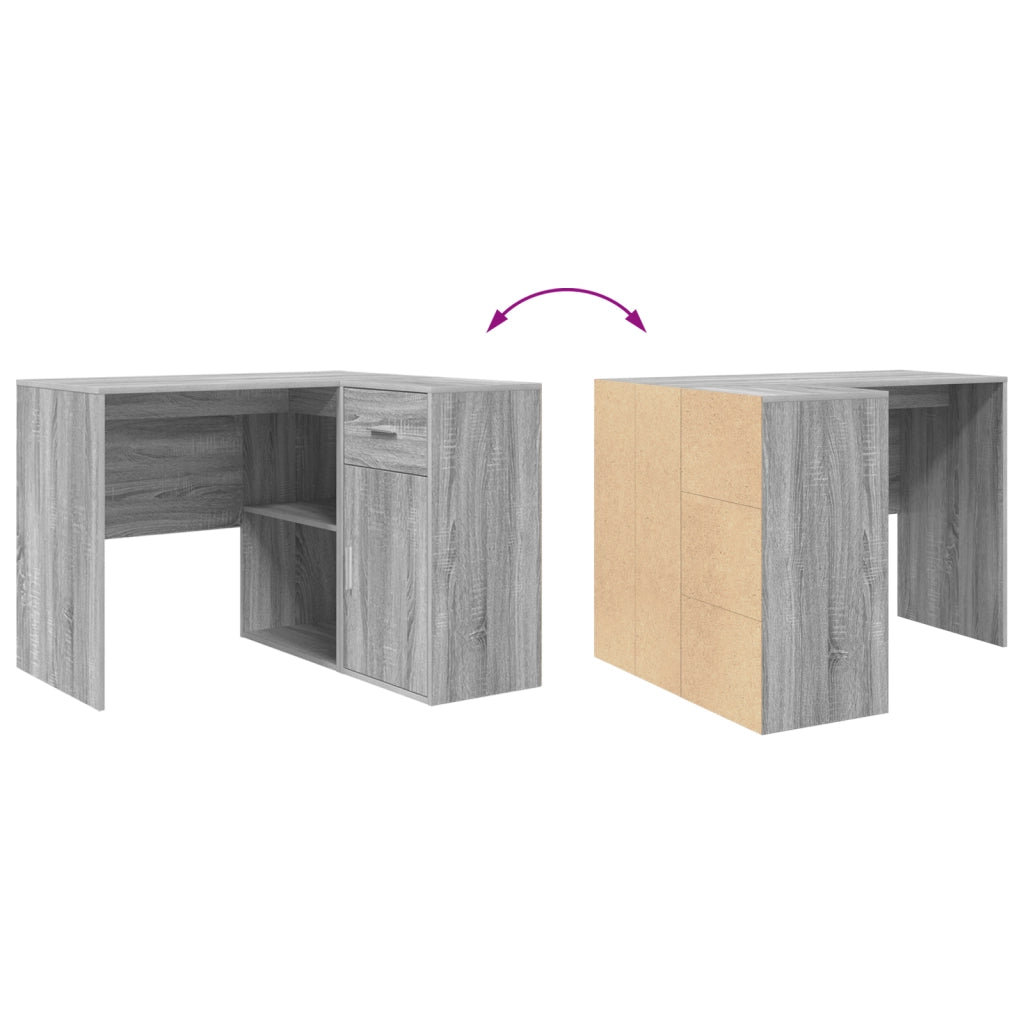 Scrivania Angolare Grigia Sonoma 102x88x75 cm Legno ingegnerizzato