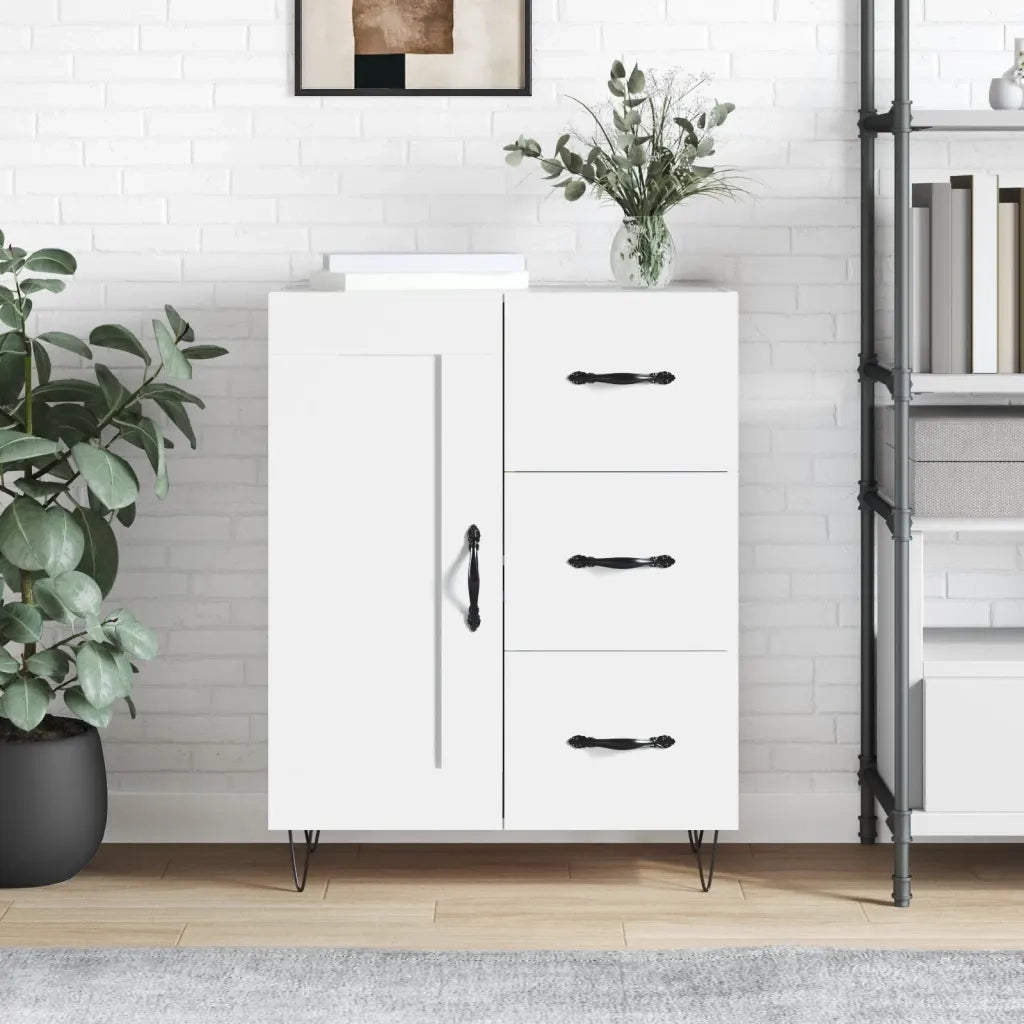 Credenza | Madia | Buffet da pranzo | Armadio da pranzo Bianca 69,5x34x90 cm in Legno Multistrato