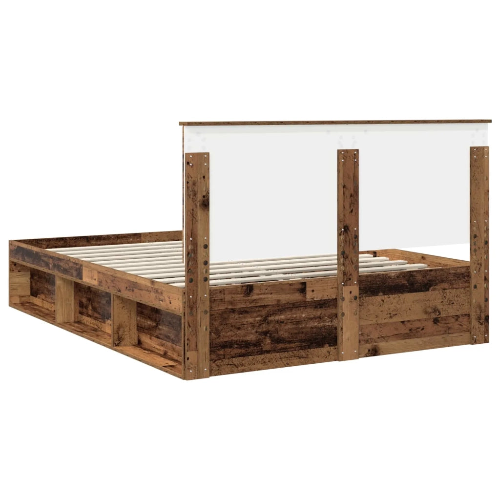 Struttura del letto-Giroletto Legno vecchio 150 x 200 cm Pino massello 778220