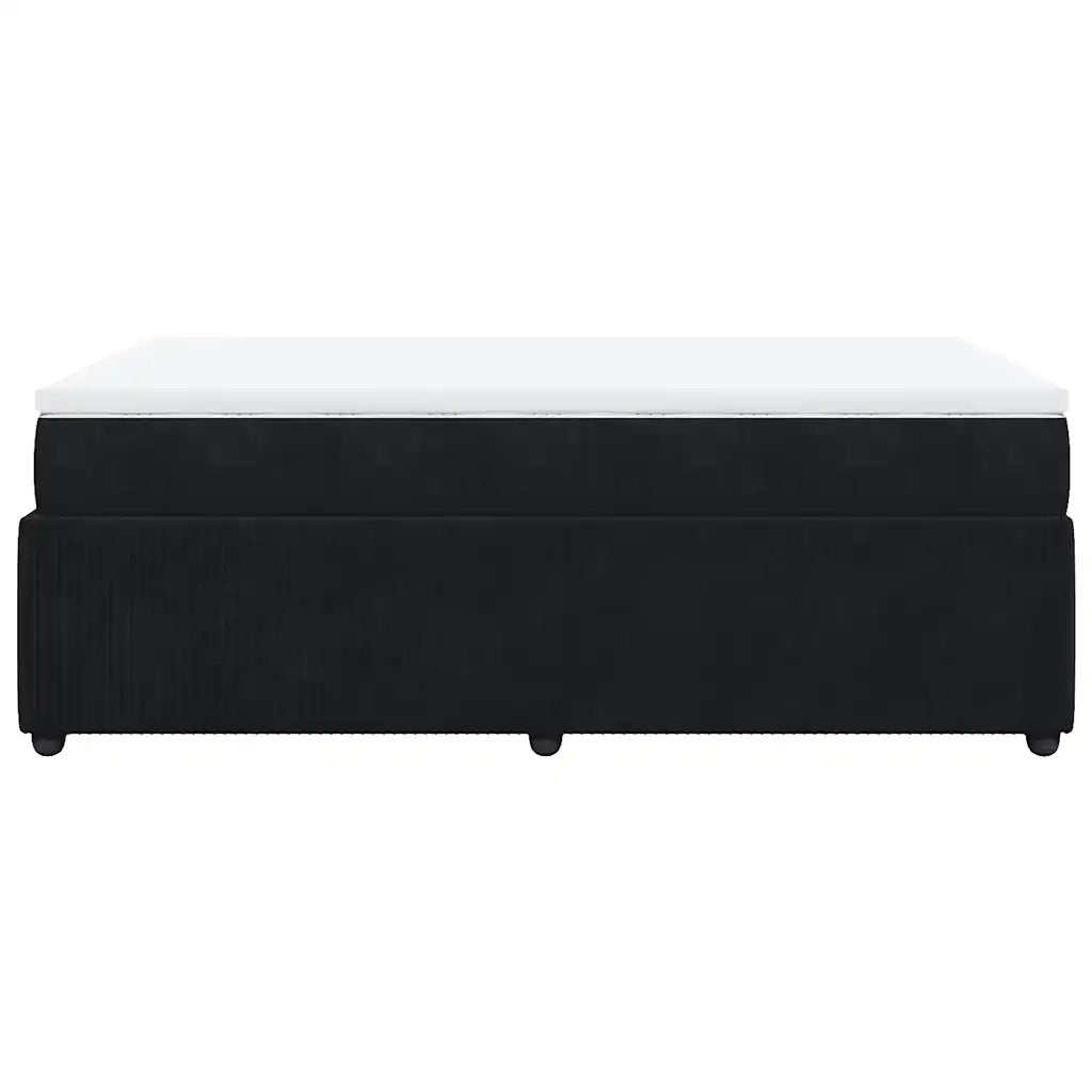 Giroletto a Molle con Materasso Nero 120x190 cm in Velluto