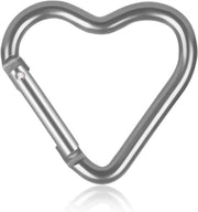 Karabina a forma di cuore in alluminio con clip di sicurezza per campeggio e escursioni