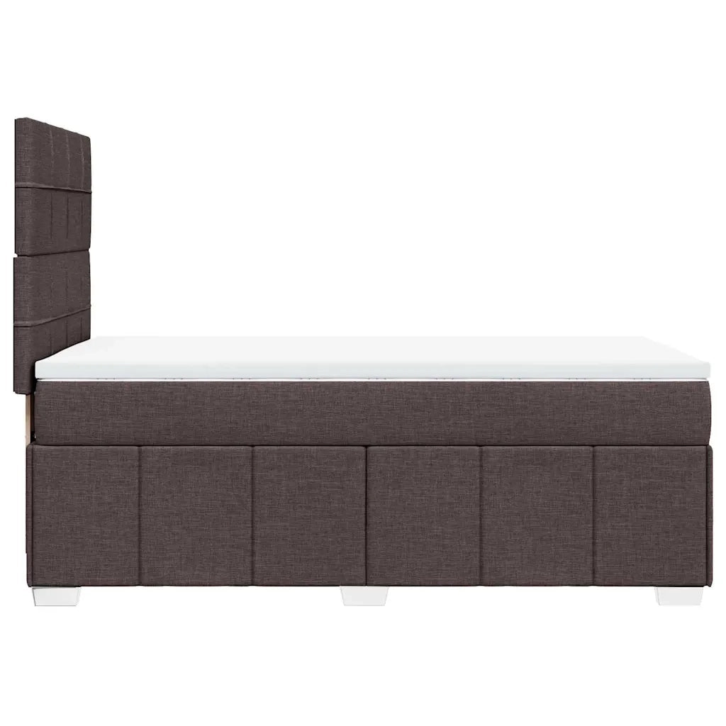 Giroletto a Molle con Materasso Marrone Scuro 90x200 cm Tessuto 3291554