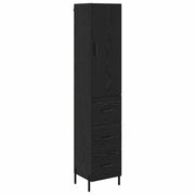 Credenza | Madia | Buffet da pranzo | Armadio da pranzo Rovere Nero 34,5 x 34 x 180 cm Legno multistrato