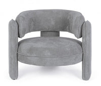 Poltrona Soggiorno 94x88x73 cm Aisha in Tessuto Grigio