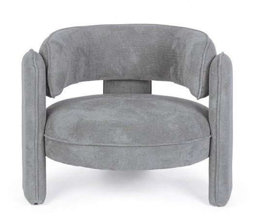Poltrona Soggiorno 94x88x73 cm Aisha in Tessuto Grigio