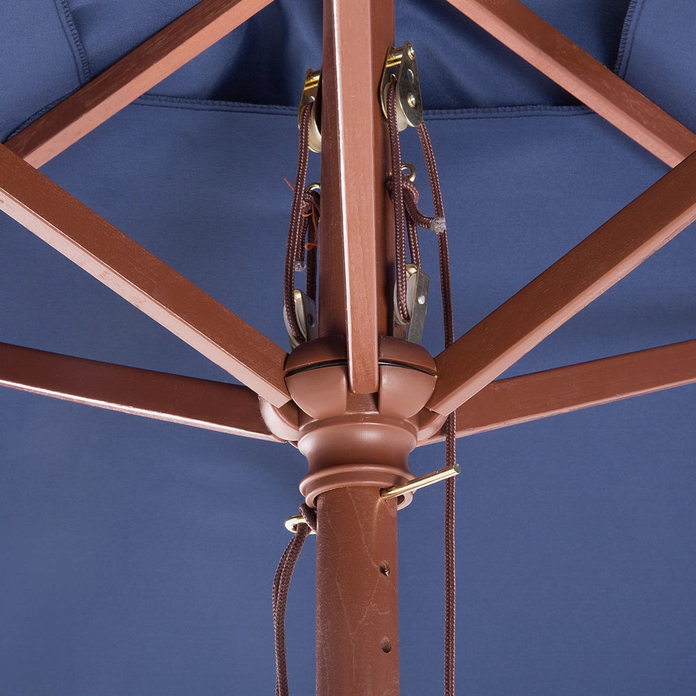 Ombrellone da giardino in tessuto blu legno di betulla 244 cm resistente agli agenti atmosferici
