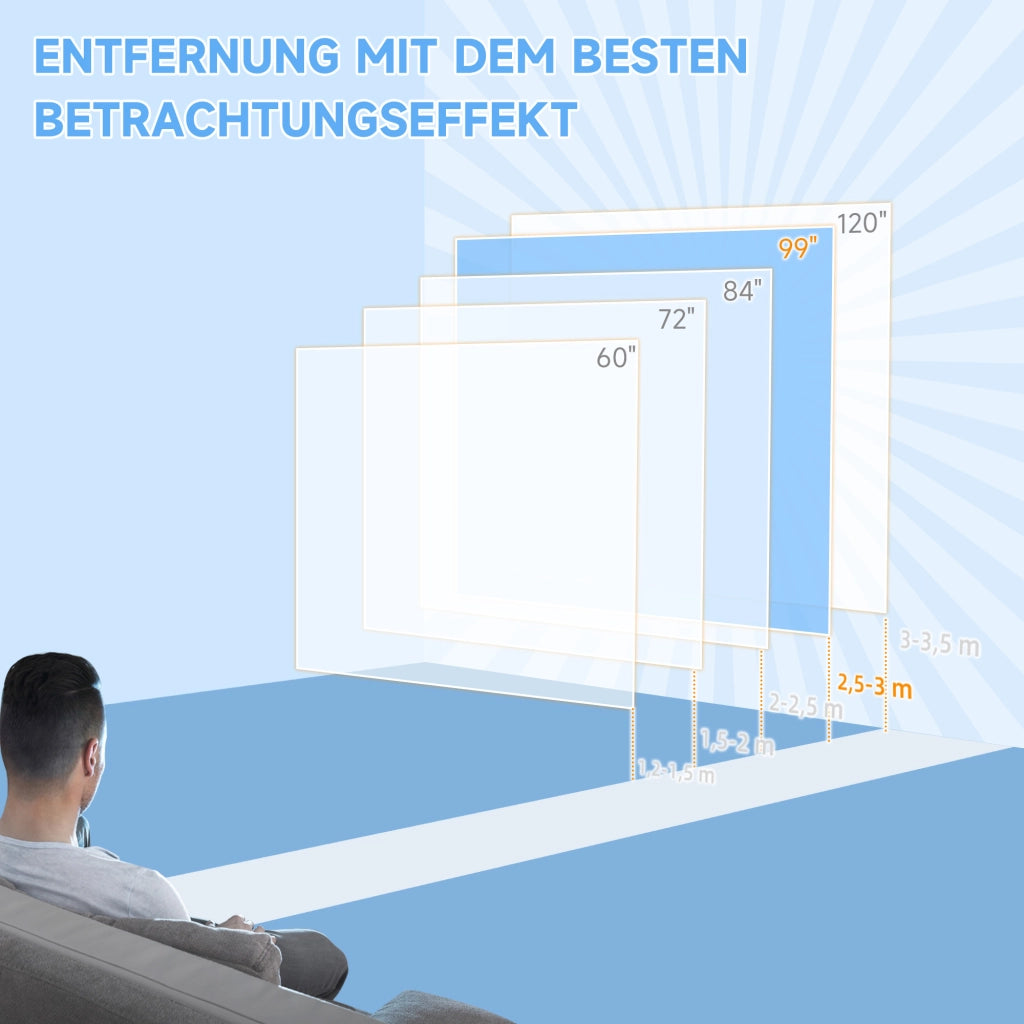 Schermo per Proiettore 178x178cm ¨C Xylo ¨C Formato 1:1 99 pollici HD 4K per Home Cinema