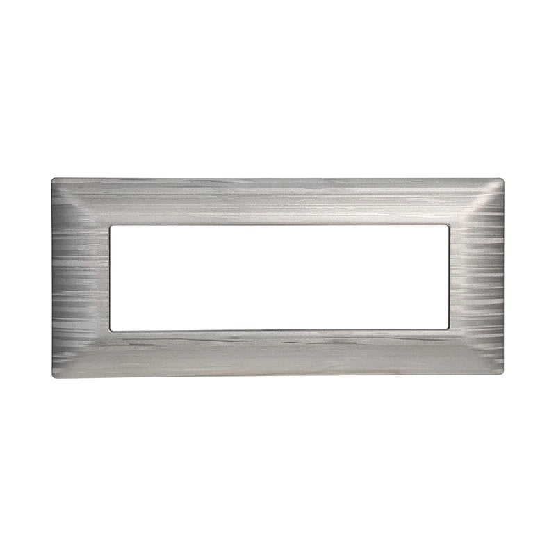 Placca Plastica Serie Solar 6P Colore Silver Satinato Compatibile Con Bticino Matix
