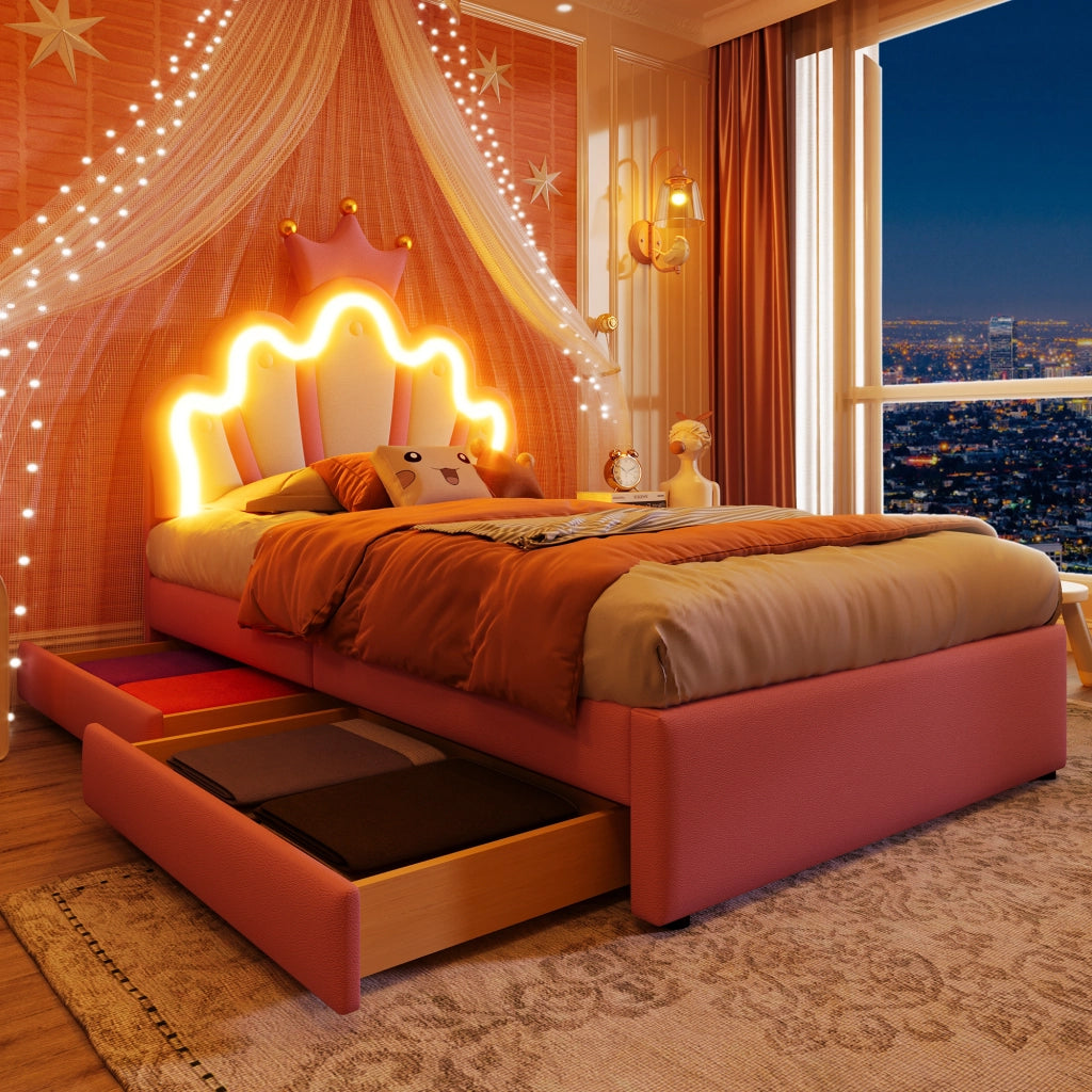 letto imbottito pu rosa 90 x 200 cm