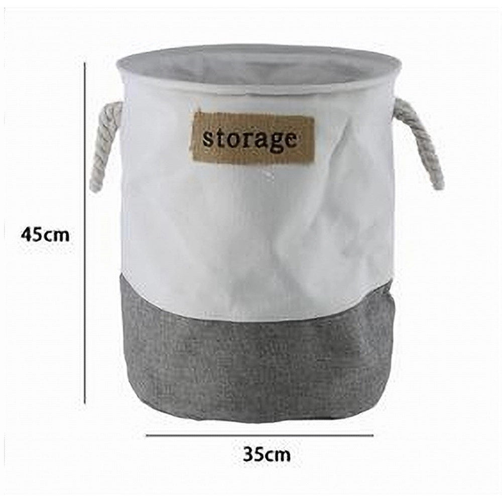 Trade Shop - Porta Biancheria Tessuto Con Manici Sacca Riporre Vestiti Sporchi 35x45 Cm 10626 -