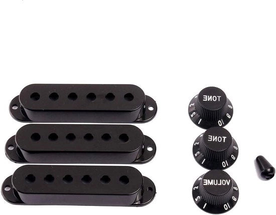 Copricapo per Chitarra Strat con Interruttore a 5 Vie e Cappuccio in Vetro - Nero, 48/50/52mm, Pezzo di Ricambio