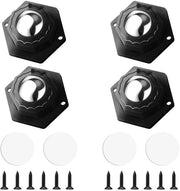 Set di 4 ruote di fissaggio a silicone per mobili da 20mm, rotolamento 360° con viti e colla per tavoli e contenitori, nero