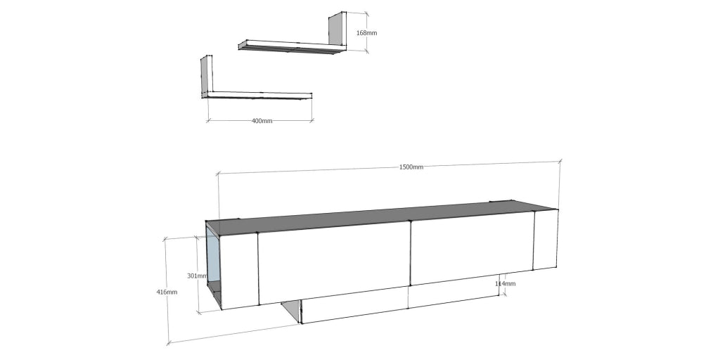 Porta TV in legno "Matera" - 150 x 31 x 41 cm - Marrone