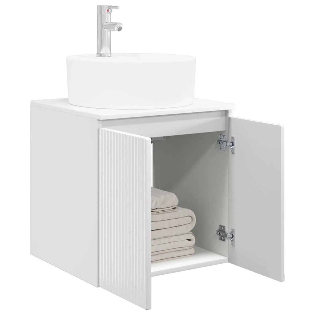 Mobile Lavabo da Parete Bianco Lucido 49,5 x 44,5 x 65 cm 890436