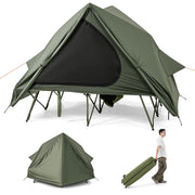 Tenda da campeggio pieghevole per 2 persone 204 x 128 x 105 cm montaggio rapido design moderno in tessuto Oxford verde 20_0014279