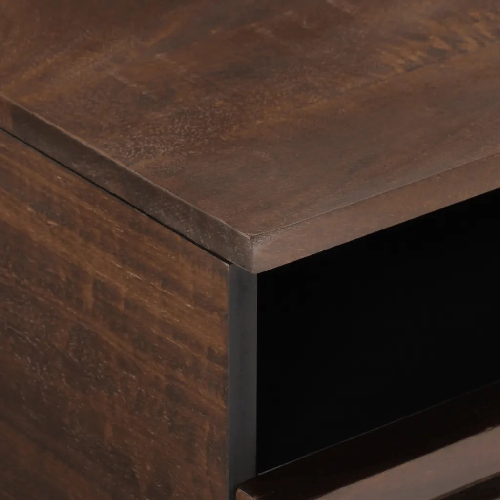 Tavolino da Salotto Marrone 80x55x40 cm Legno Massello di Mango
