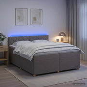 Letto box spring con materasso Tortora 200 x 200 cm Tessuto 3452510