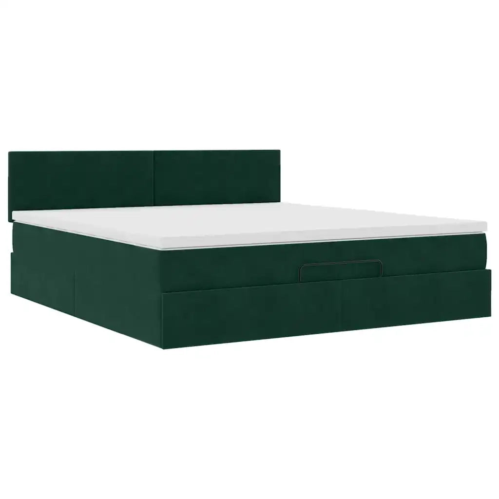 Struttura Letto Pouf con Materasso 180x200 cm in Velluto 3311720