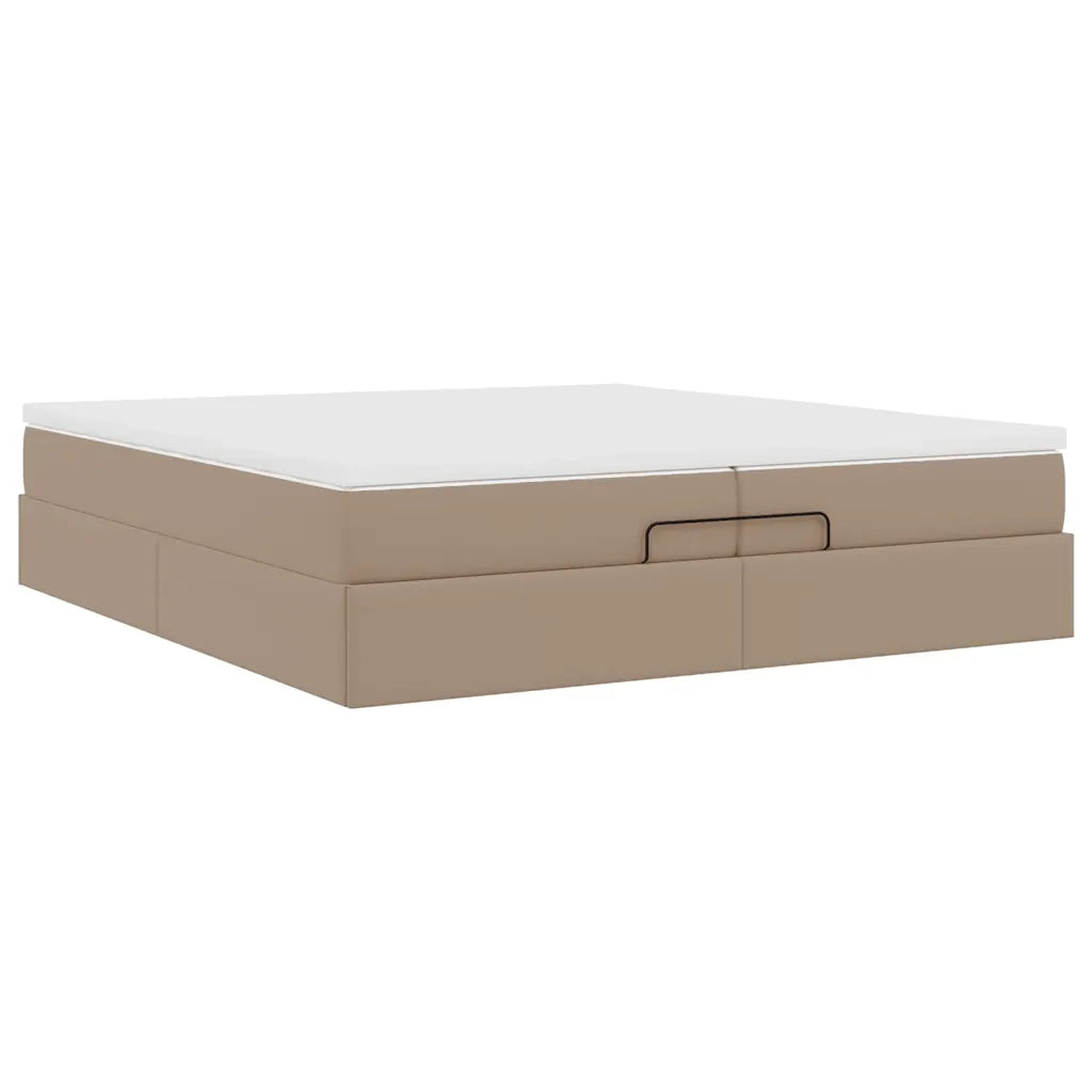 Struttura Letto Pouf con Materassi 200x200 cm Similpelle 3311060