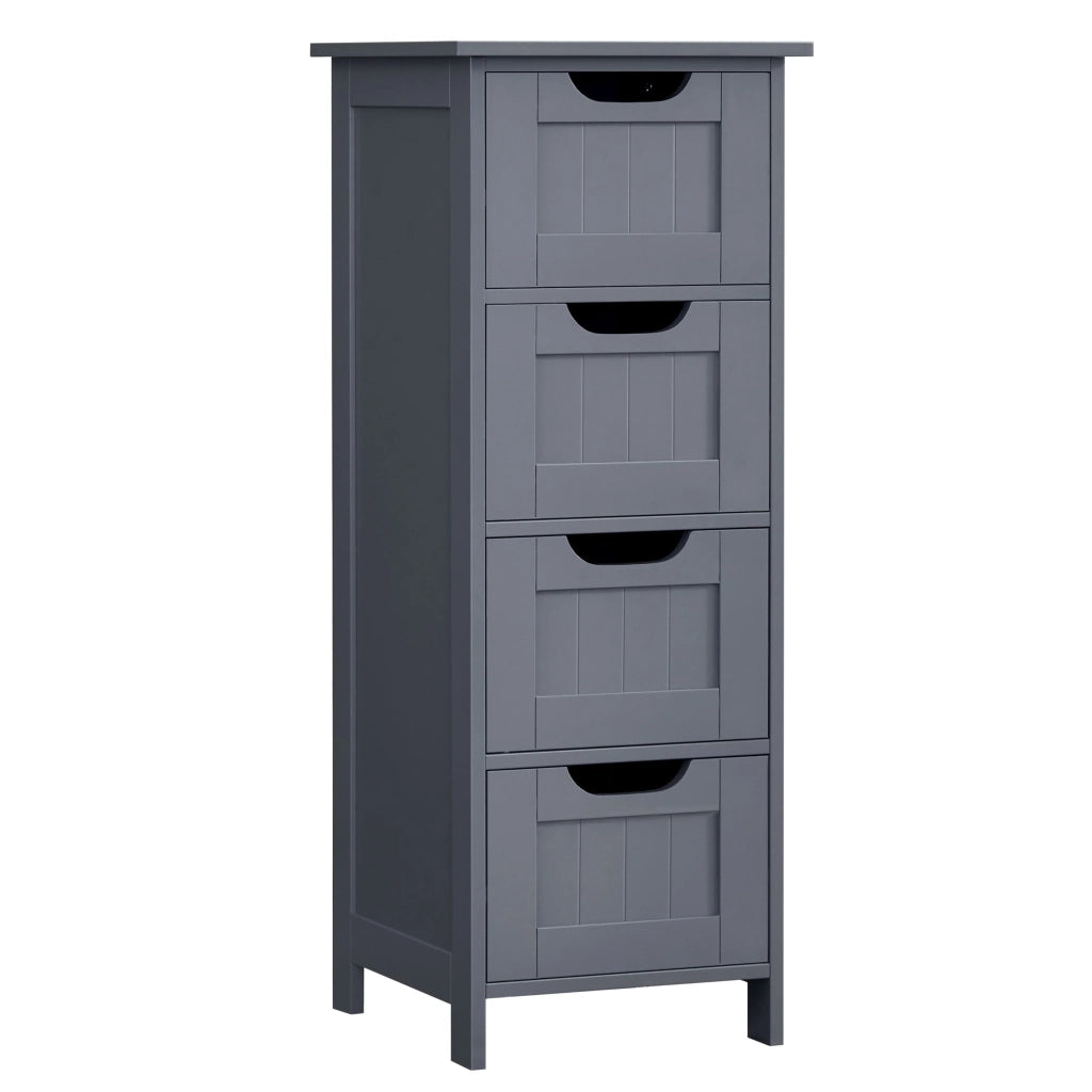 Mobile bagno indipendente con 4 cassetti cassettiera da 82 cm per soggiorno cucina e corridoio salvaspazio grigio 12_0002746
