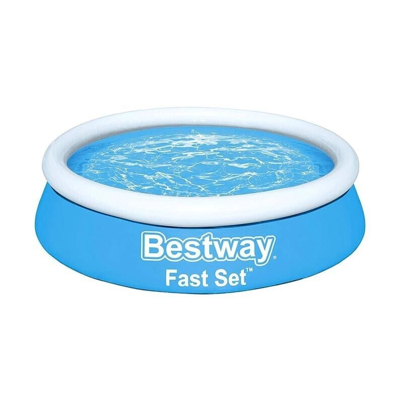 BESTWAY FAST SET PISCINA FUORI TERRA GONFIABILE BAMBINI TONDA 183 X 51 CM