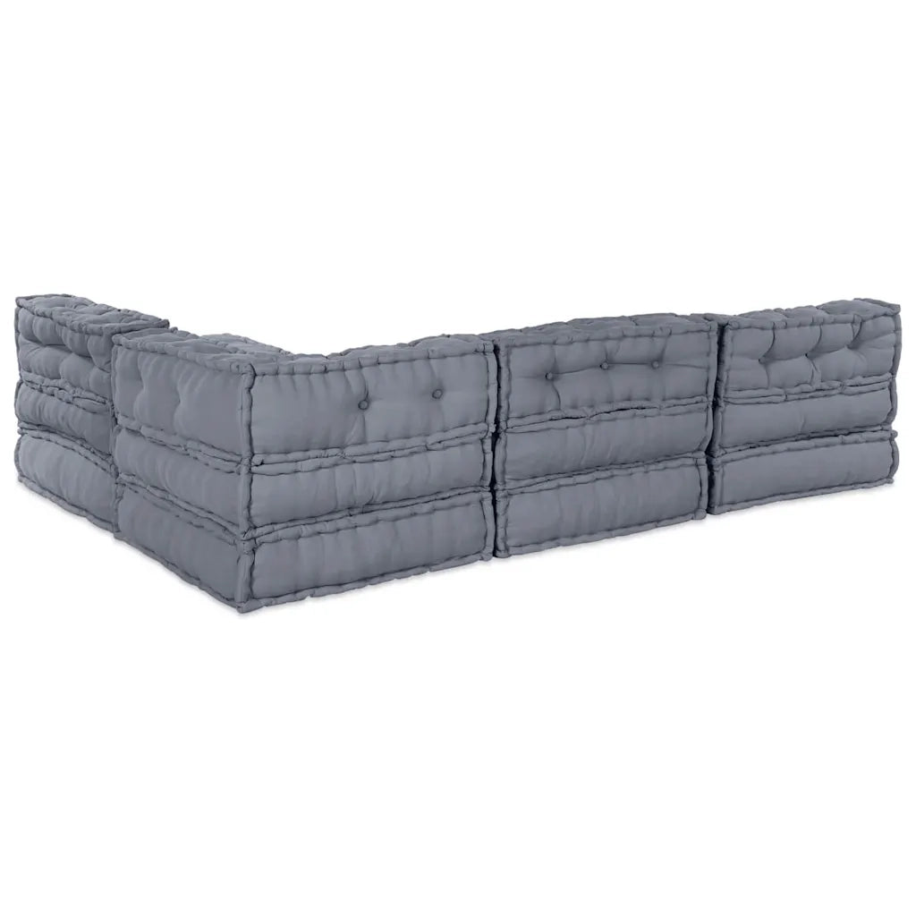 vidaXL Cuscino 4 pcs Grigio 70 x 70 x 54 cm Poliestere