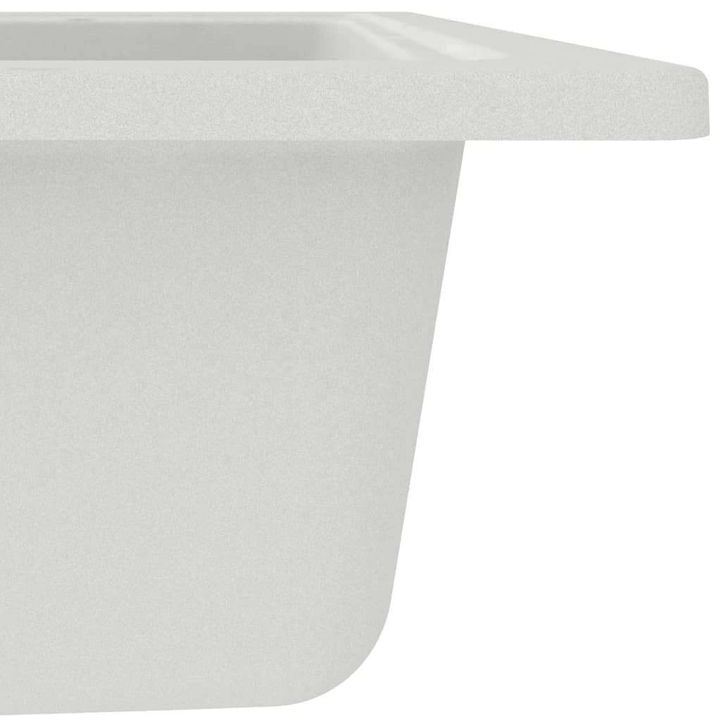 Lavello da cucina con foro troppopieno 58 x 44 cm granito bianco 02_0004359