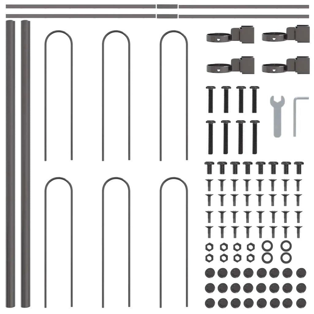 Recinzione per Giardino BOXTEL 2 pz 3,4 x 0,6 m Grigio 3334033