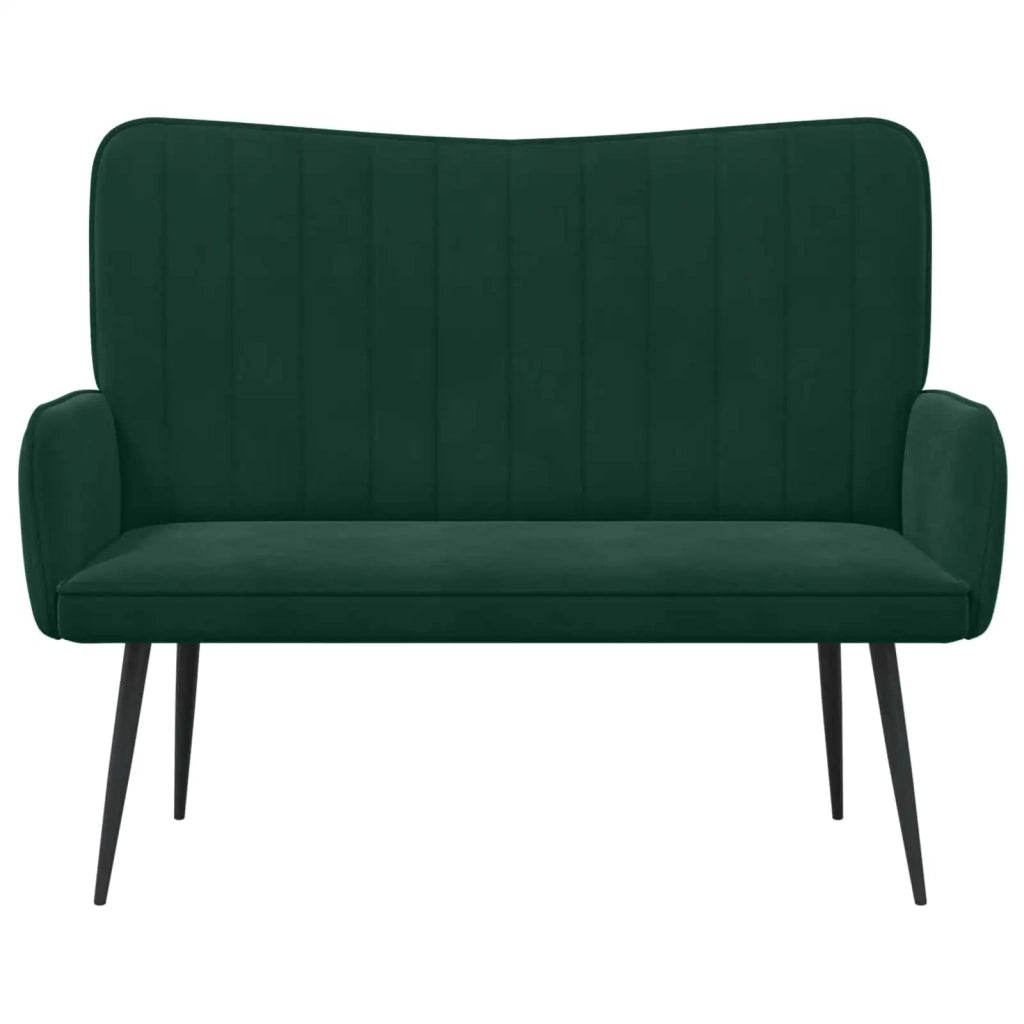 Sofa a Due Posti Verde Scuro 115 x 61 x 87 cm Velluto