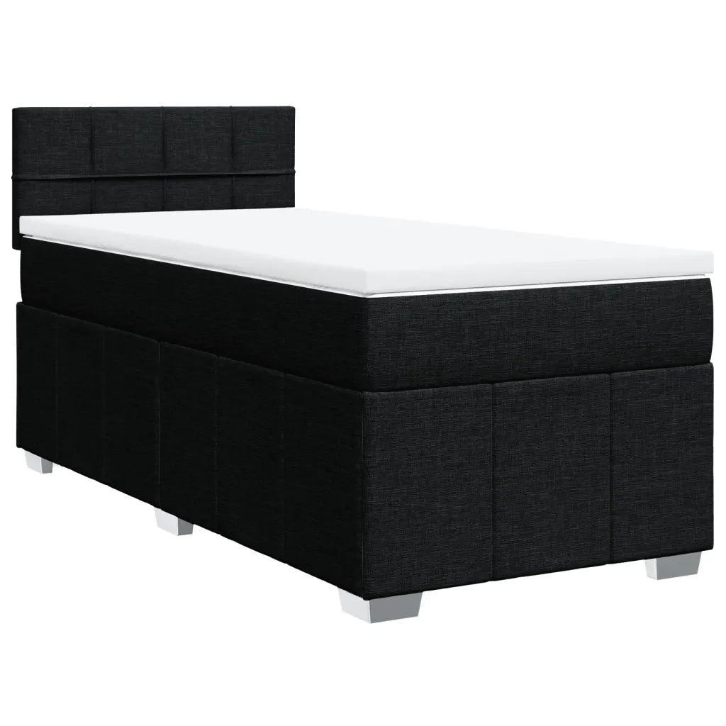 Giroletto a Molle con Materasso Nero 80x200 cm inTessuto