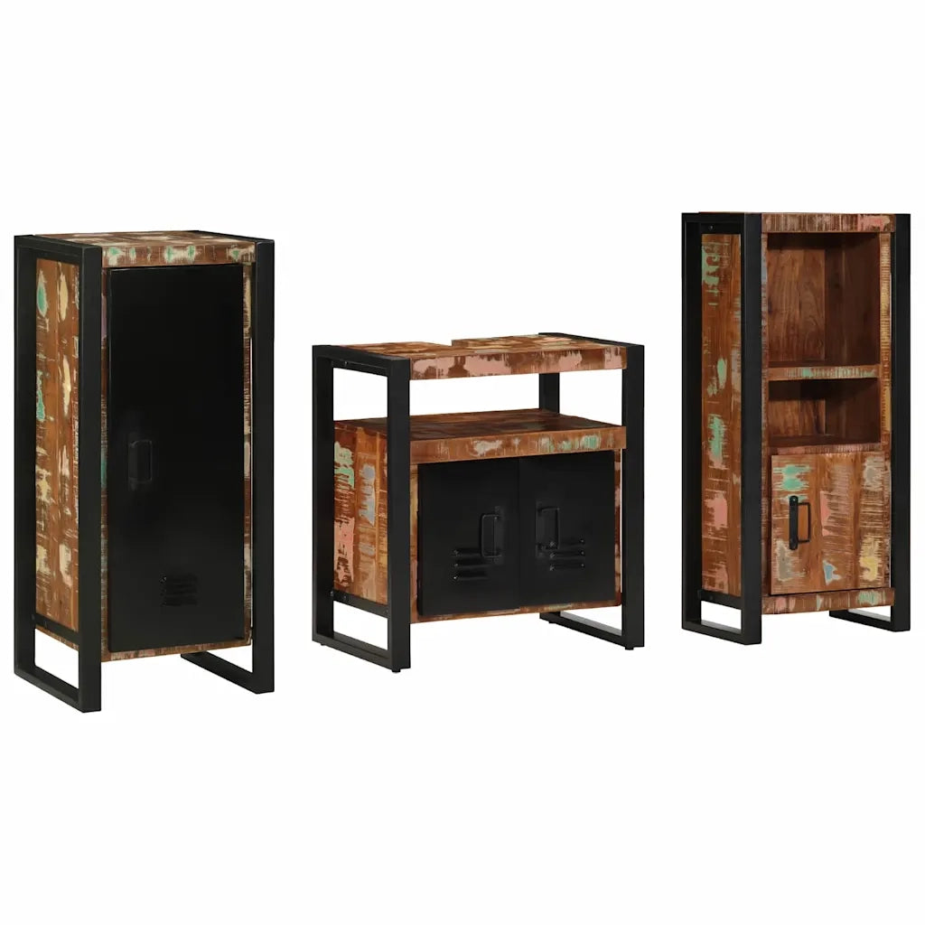 Set di mobili per il bagno 3 pcs Legno Recuperato Massello 3305621