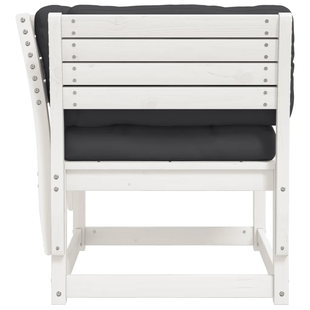 Divano Giardino con Braccioli con Cuscini-Sofa da Giardino-Divanetto da esterno Legno Pino Bianco