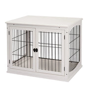 Casetta per Cani Legno Acciaio ¨C zephmum ¨C Bianco 58.5x81x66cm