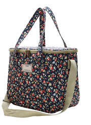 Tas a Isolamento per Picnic Grande Riscaldabile con Disegno di Fiori e Cinturino Regolabile (11,25L, A-Marine)