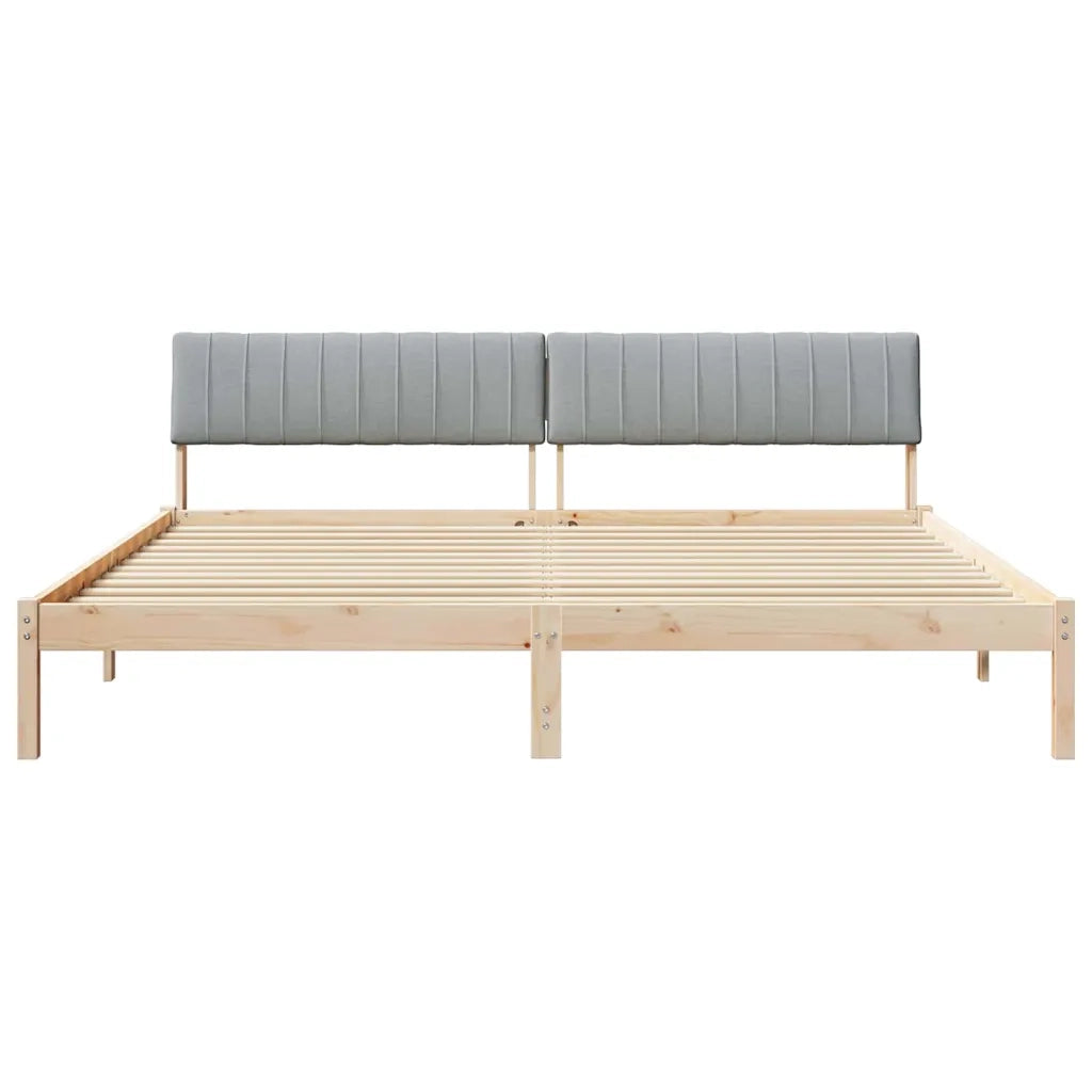 Struttura del letto-Giroletto Marrone e grigio chiaro 200 x 200 cm 364273