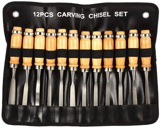 Set di seghe 12 pezzi - Kit di seghe per legno - Attrezzi professionali - Progettazione ergonomico - Legno lucidato - Tasca portatile inclusa