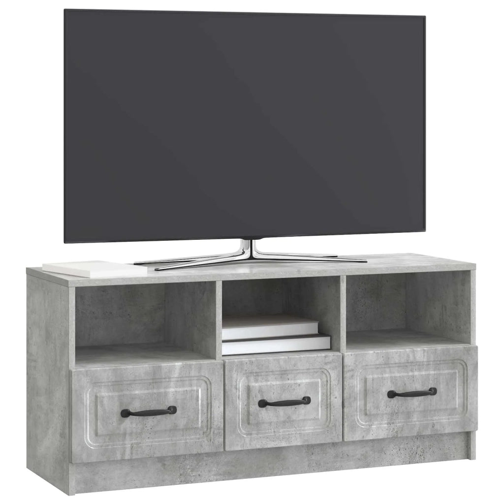 Mobile TV con cassetto-Credenza per TV Grigio Cemento 102 x 34,5 x 47 cm 654478