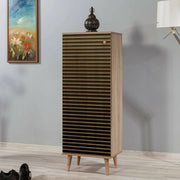 Scarpiera Giadeite, Mobile portascarpe, Armadio da ingresso multiuso, Mobiletto per calzature, 50x38h135 cm, Quercia