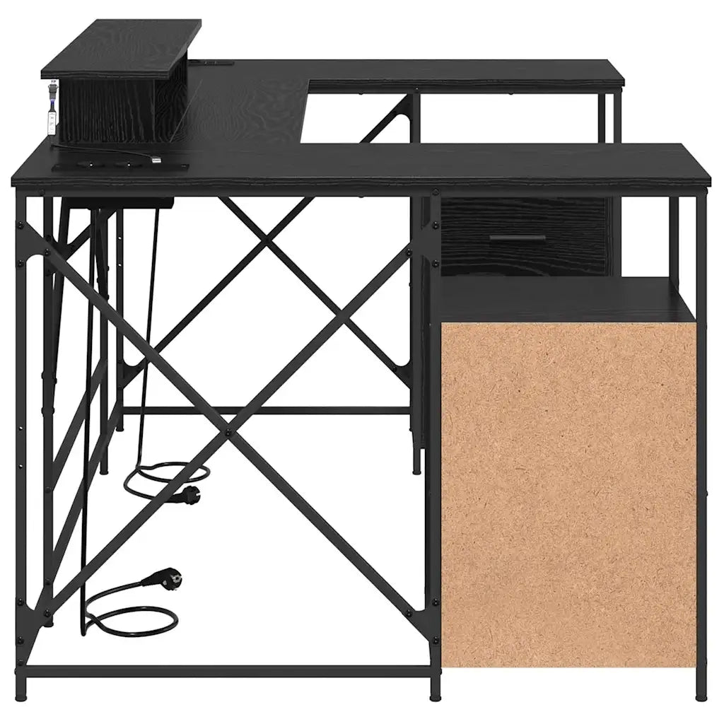 Scrivania | Tavolo da Ufficio Rovere Nero 182 x 101 x 87,5 cm Legno multistrato