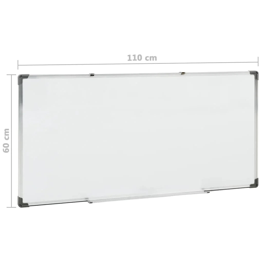 Lavagna magnetica/pannello di scrittura per la scuola la casa o l'ufficio 110 x 60 cm acciaio bianco 02_0045440