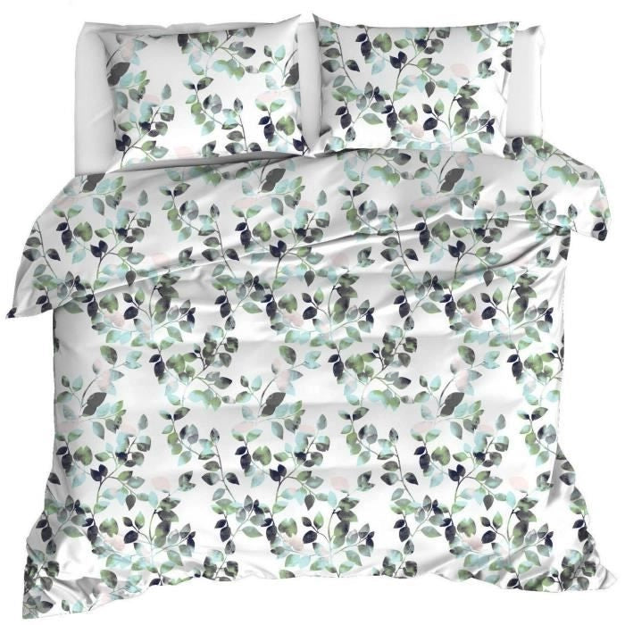 Completo letto - 1 copripiumino 220 x 240 cm + 2 federe 60 x 60 cm - 65% cotone, 35% poliestere - Verde