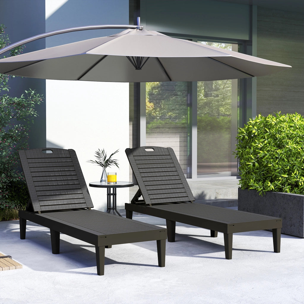 Lettino prendisole ¨C zephmum ¨C 2 pezzi, nero, 56x187x28 cm