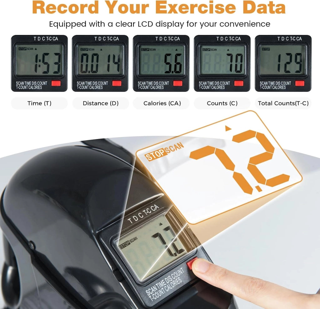Guarnitura elettrica con display LCD, dispositivo ellittico elettrico, resistenza regolazione manuale, bicicletta ellittica 2 in 1, allenamento gambe e braccia, per casa, ufficio