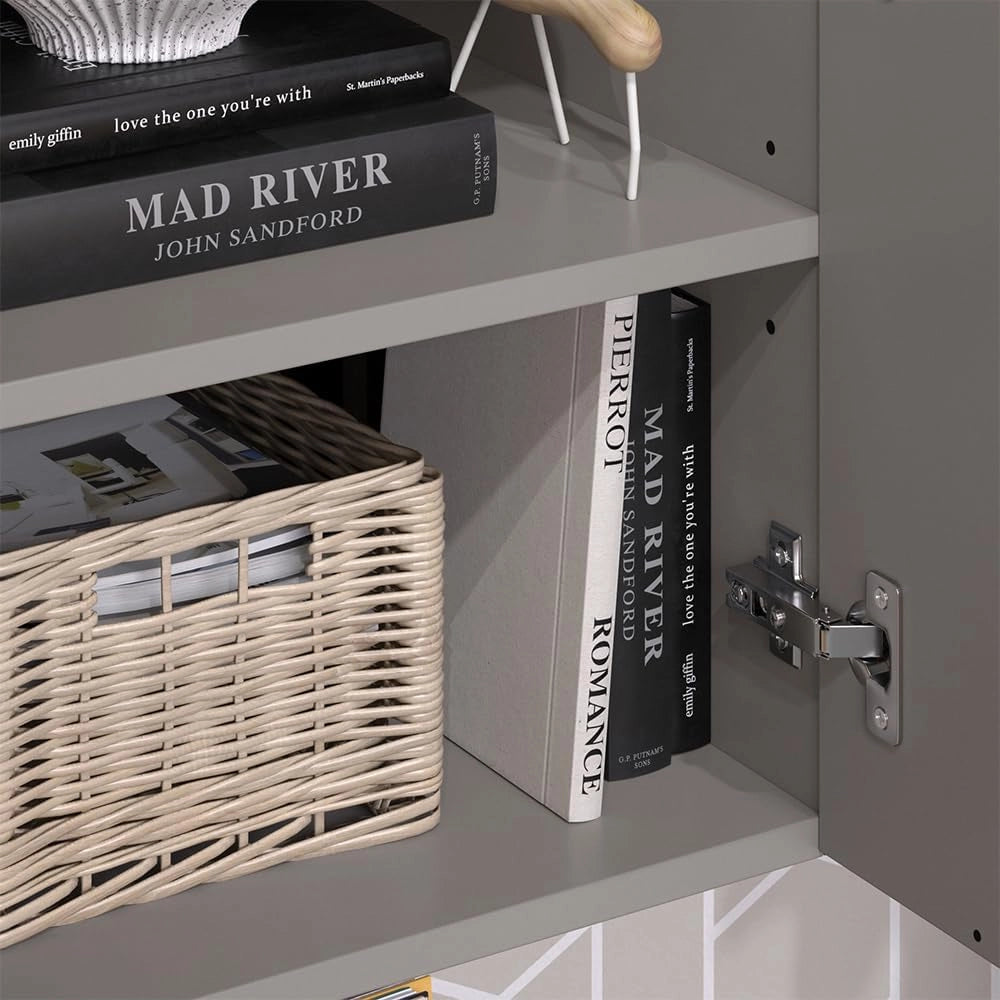 Armadio universale Wido, Grigio, 40.2 x 120 cm con una porta, adatto per la conservazione di oggetti domestici
