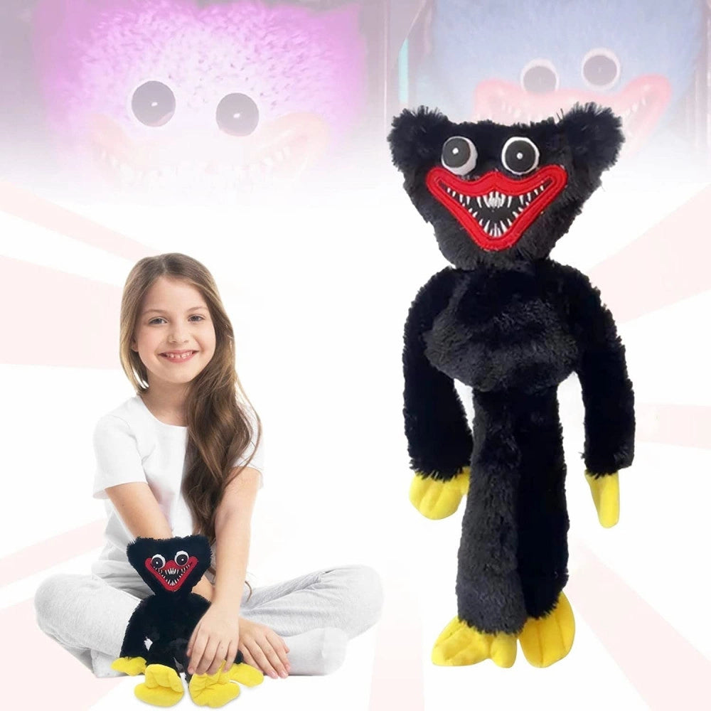 Trade Shop - Peluche Pupazzo Morbido Poppy Playtime Huggy Wuggy Plush Doll Gioco Nero 40 Cm -