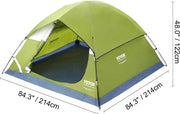 Tenda per 6 persone - Impermeabile - Resistente ai venti forti - Leggera - Porta elettronica - Tende - Feste - Campeggio e outdoor - Verde - 214x214cm